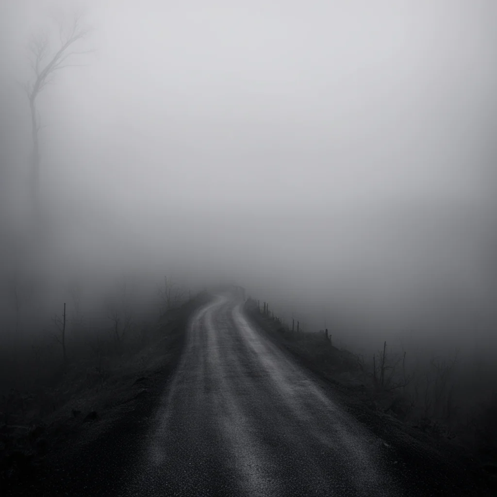 aidark uncanny road to nowhere  winding   foggy   scary amazing awesome portrait 2
