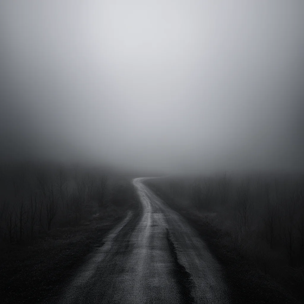 dark uncanny road to nowhere  winding   foggy   scary