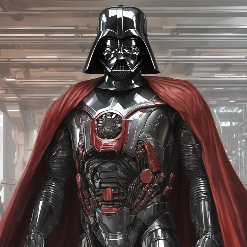 darth vader in iron man suit amazing awesome portrait 2