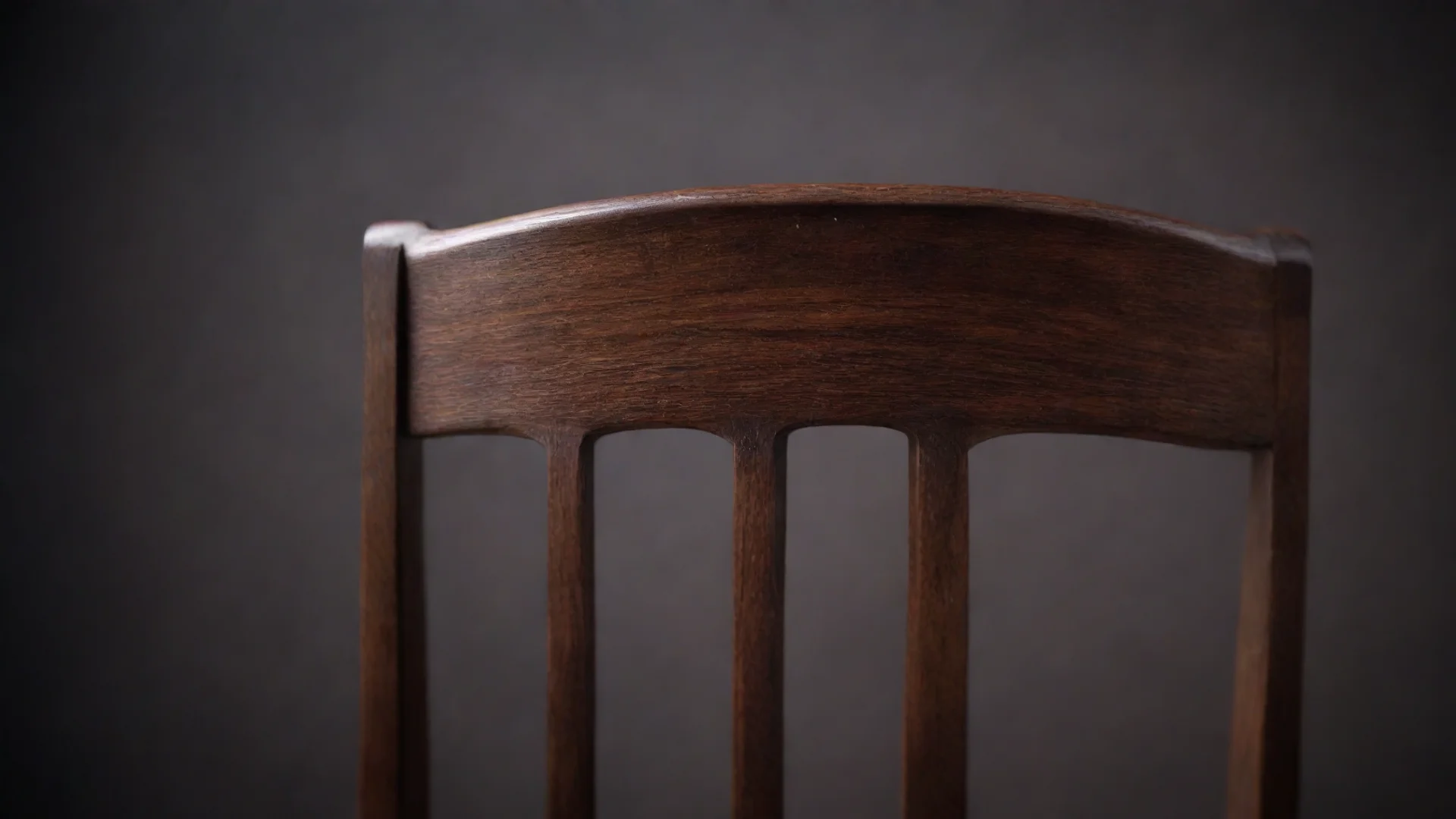 aidetail view of a modern dark brown wooden chair back%2C image blurred at the edge with high craftsmanship and dark background hdwidescreen