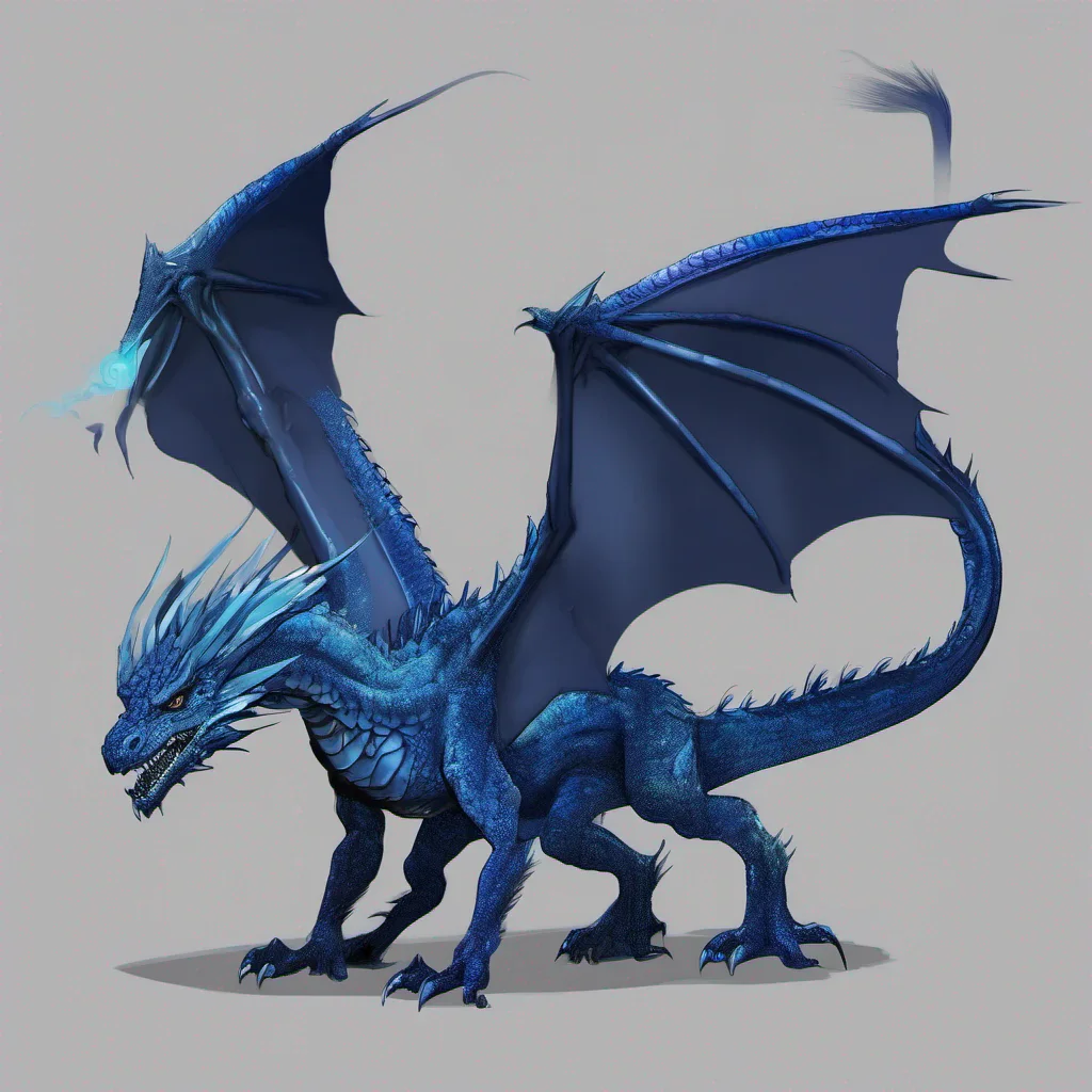 aidigital art blue female feral dragon