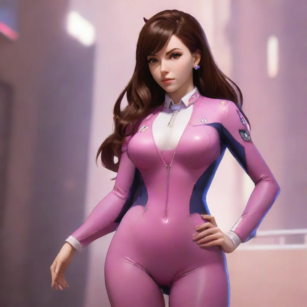 aidigital art d.va overwatch%2C suit%2C brown hair%2C standing%2C black man