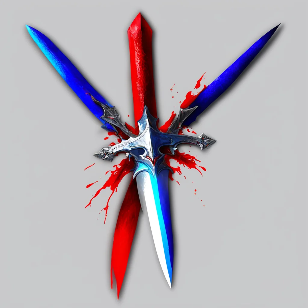 aidigital art red white and blue sword amazing awesome portrait 2