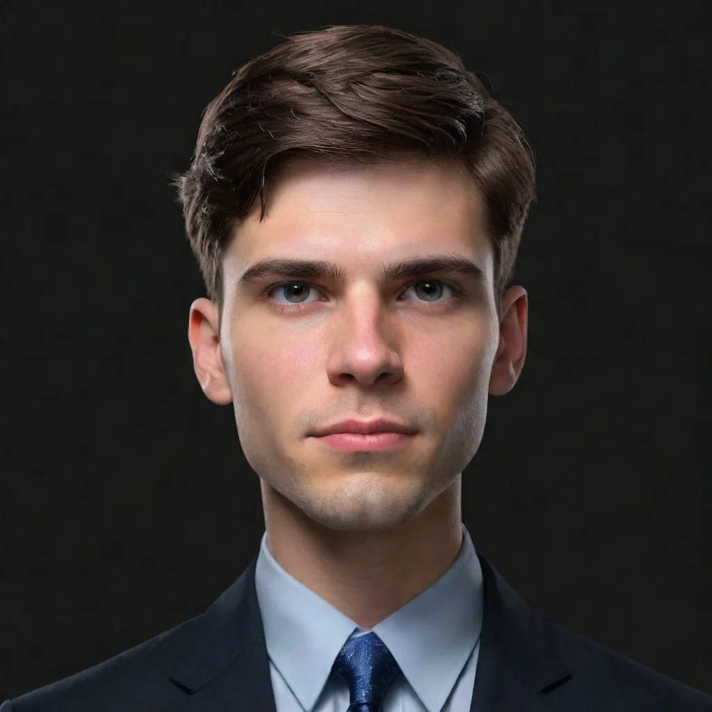 aidigital illustration young american businessman head and sholders   black background