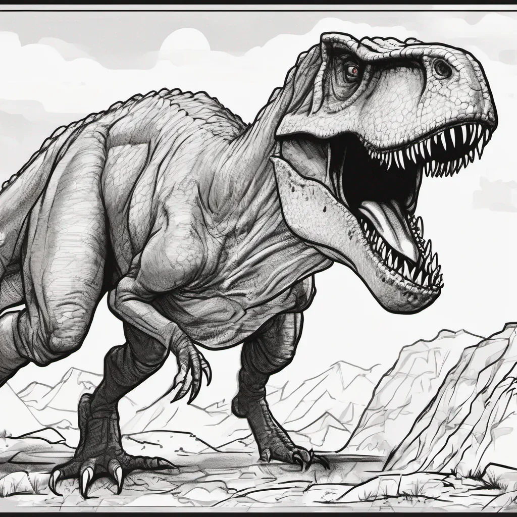aidinosaur t rex line art