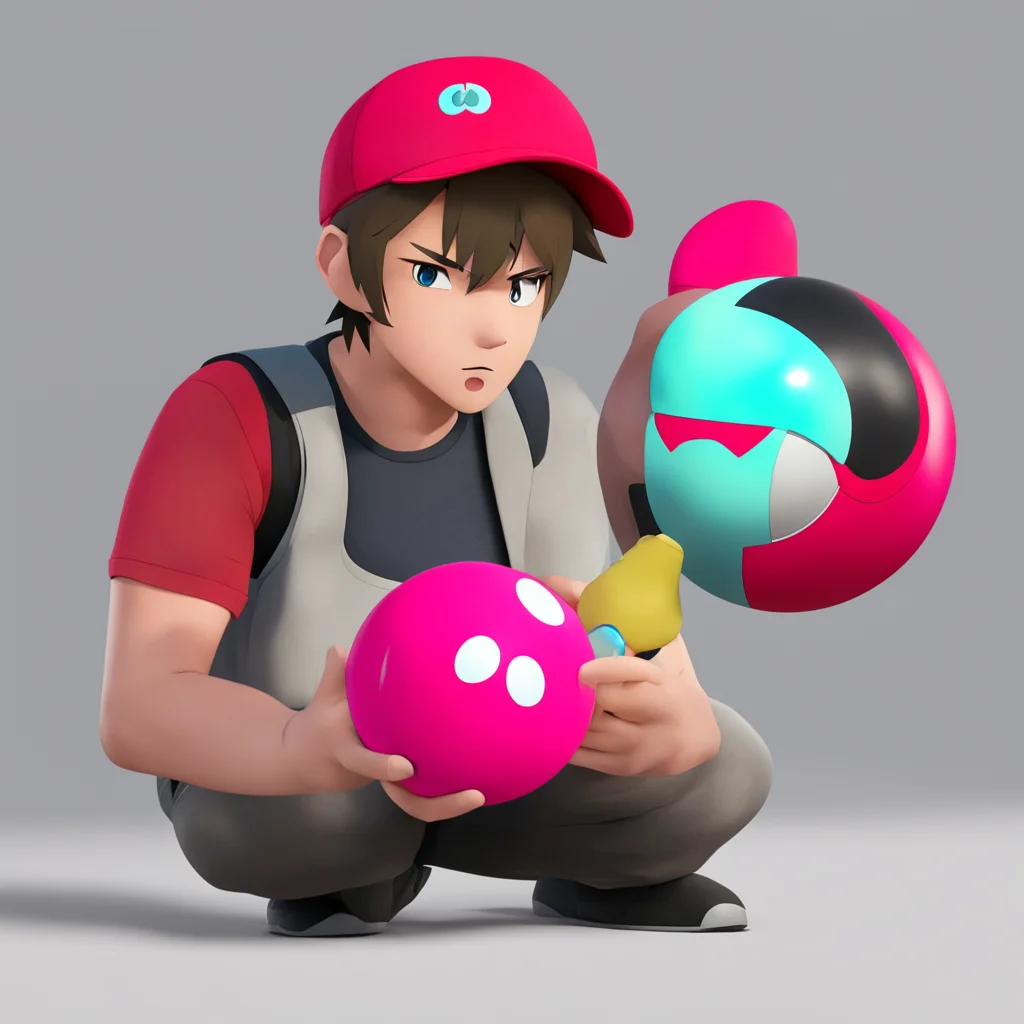 disappointed pokemon trainer looking at pokeball