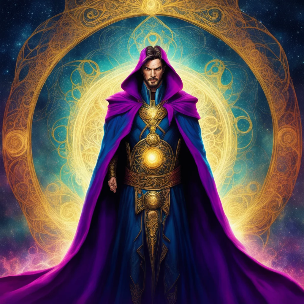 aidoctors strange the sorcerer supreme%2C wondeful illustration%2C dreamy%2C magical%2C powerful wizard%2C cloak of levitation amazing awesome portrait 2