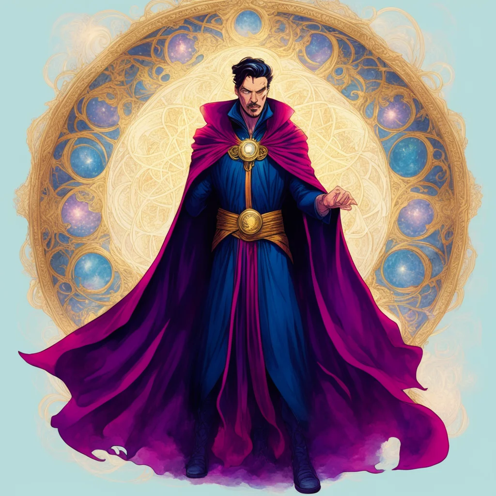 aidoctors strange the sorcerer supreme%2C wondeful illustration%2C dreamy%2C magical%2C powerful wizard%2C cloak of levitation confident engaging wow artstation art 3