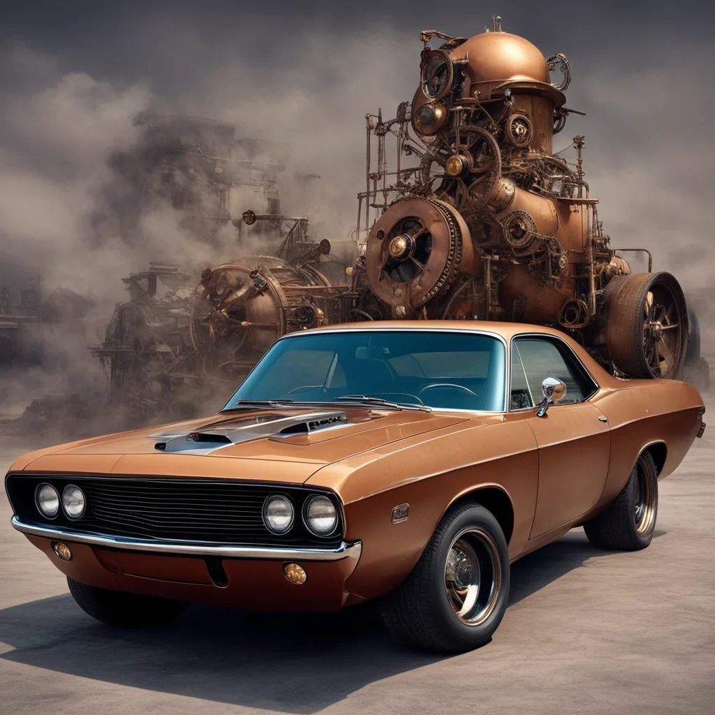 aidodge challenger 1970%2C in steampunk style confident engaging wow artstation art 3