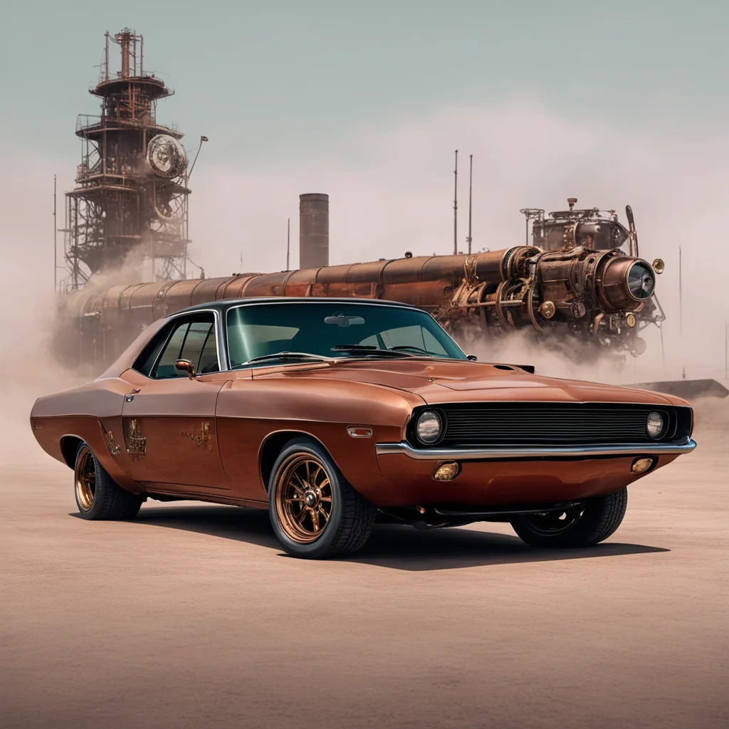aidodge challenger 1970%2C in steampunk style