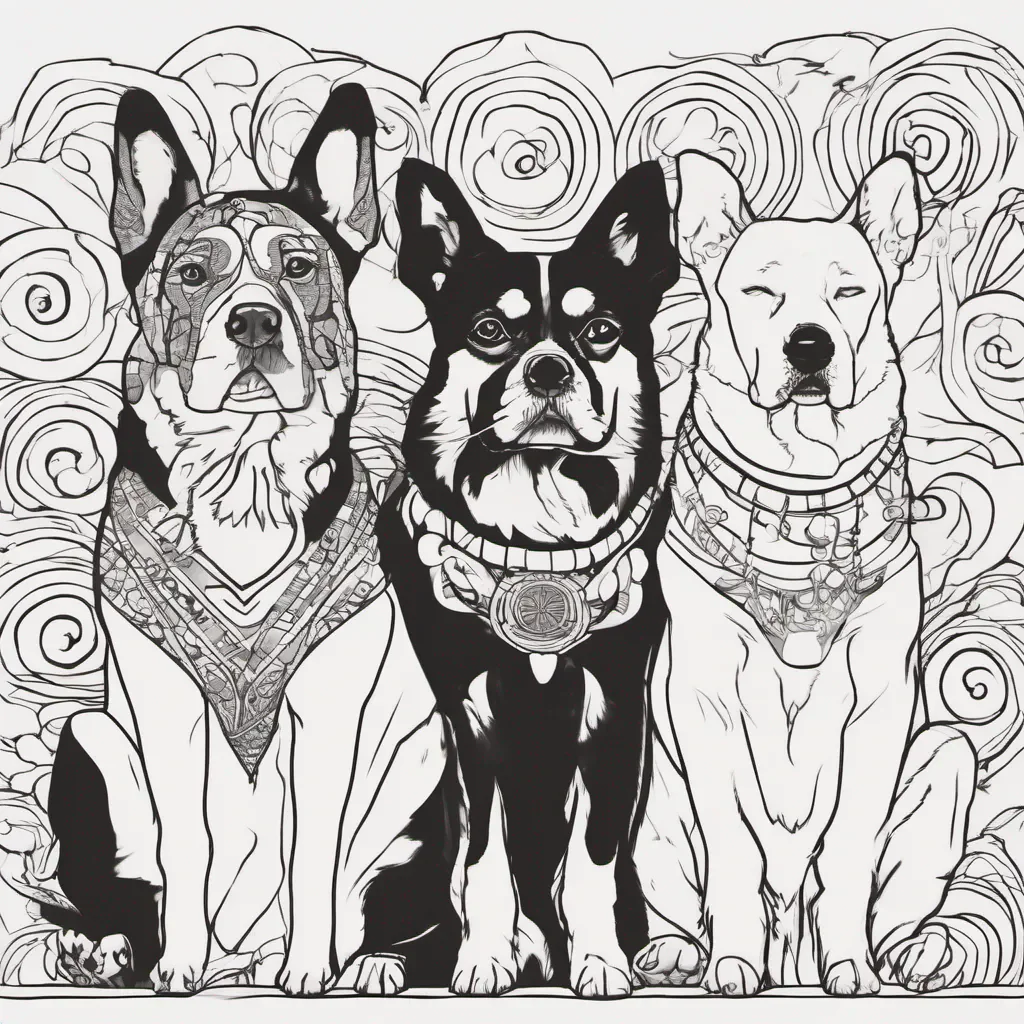 aidogs meditating line art