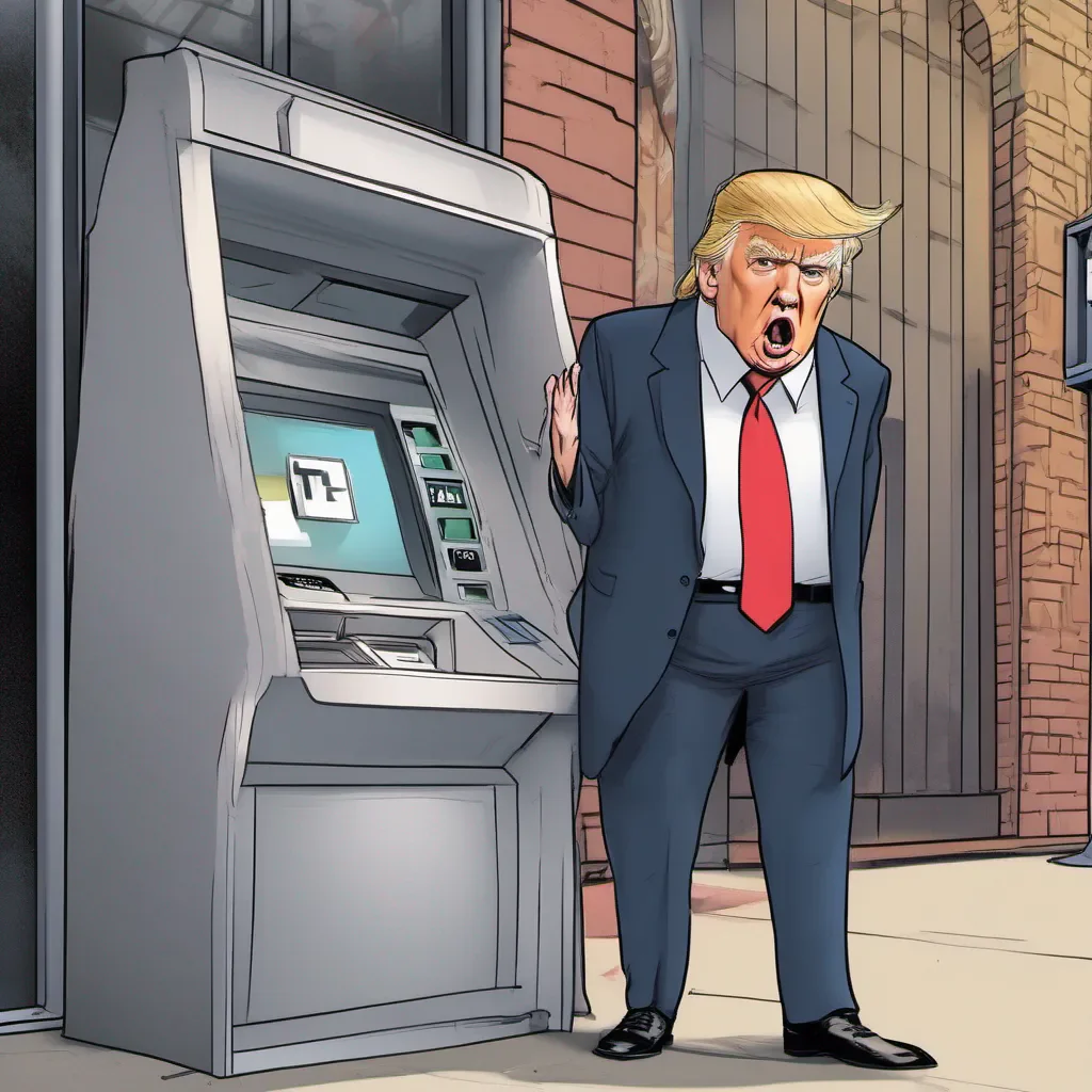 donald trump%2C being scared%2C using atm
