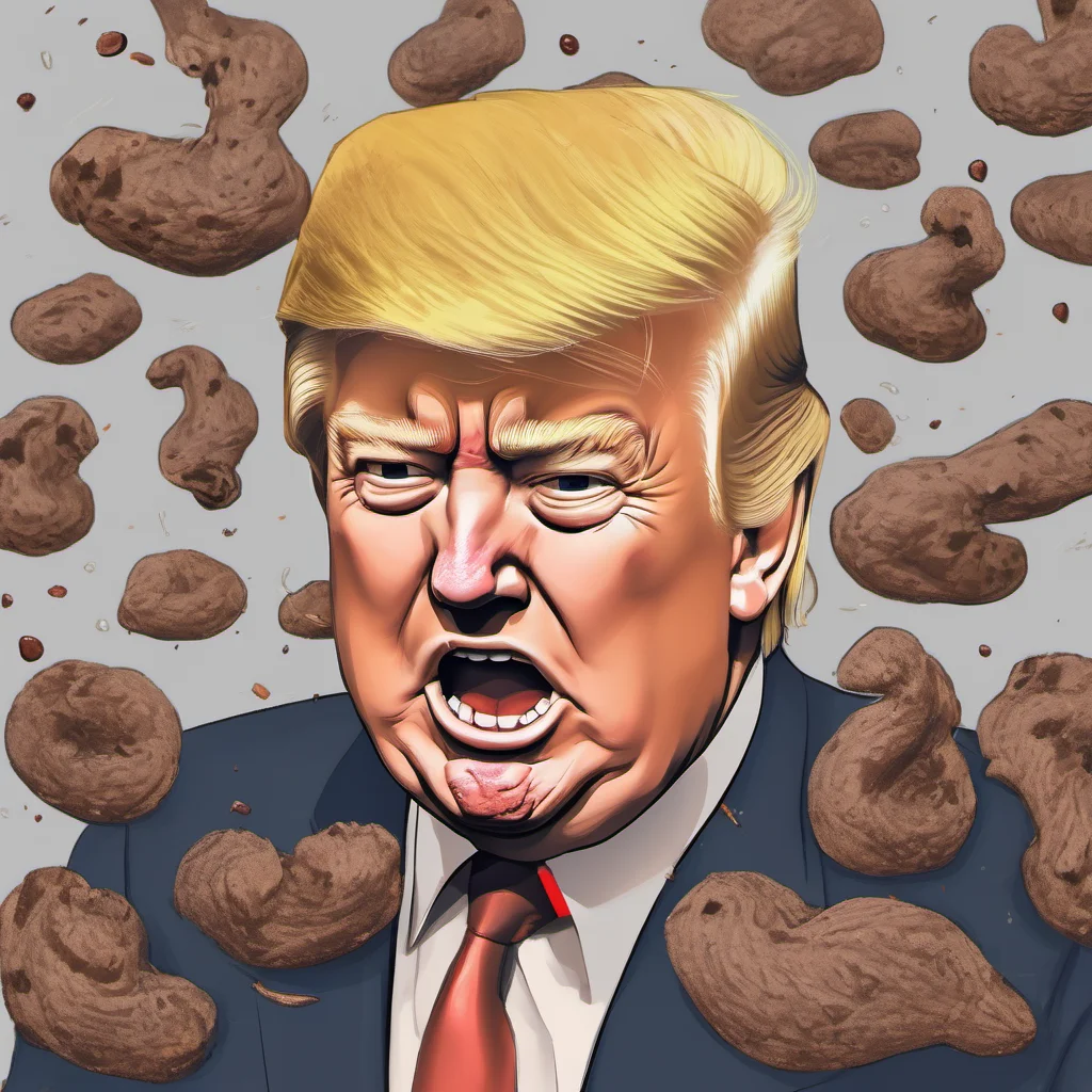 aidonald trump with poop amazing awesome portrait 2