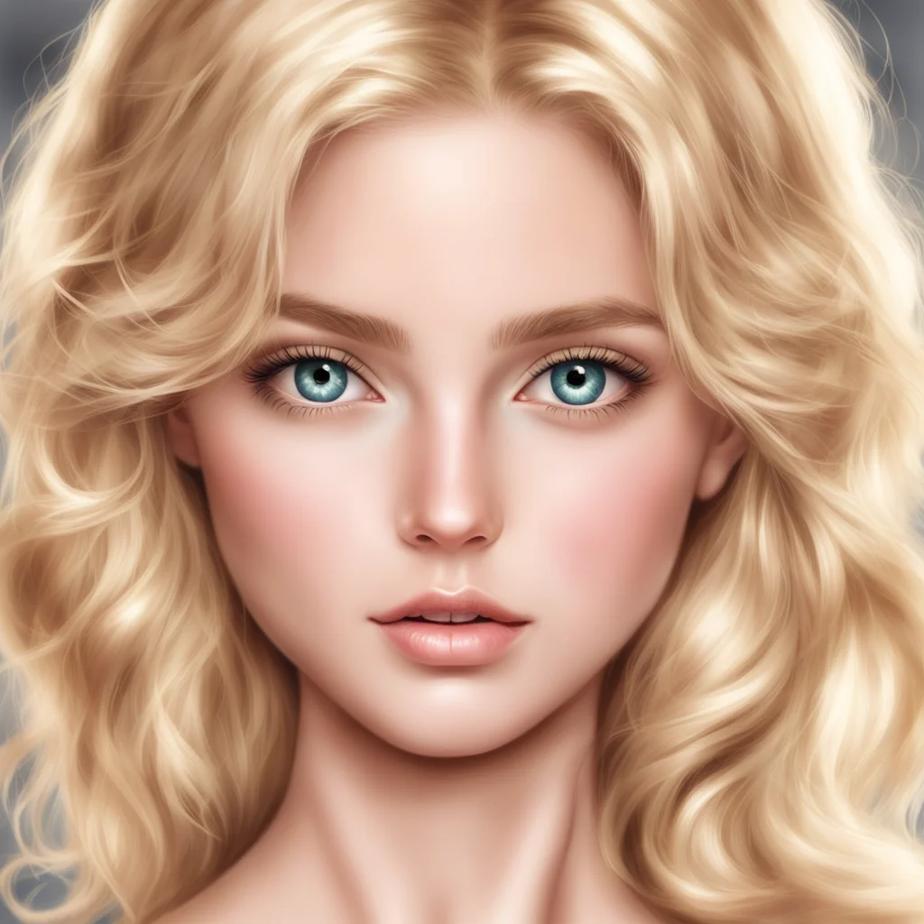 aidraw a picture of a beautiful blond girl with gleaming eyes