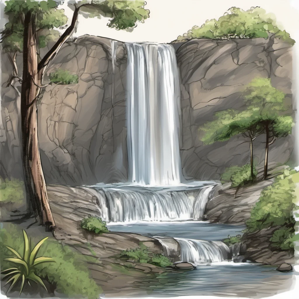 draw an image of waterfall amazing awesome portrait 2