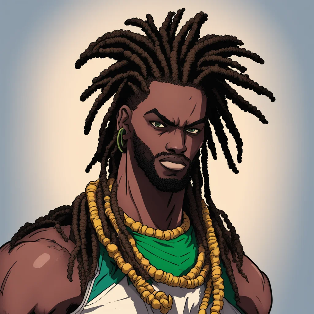 dreadlock african superhero drawn in the art style of my hero academia amazing awesome portrait 2