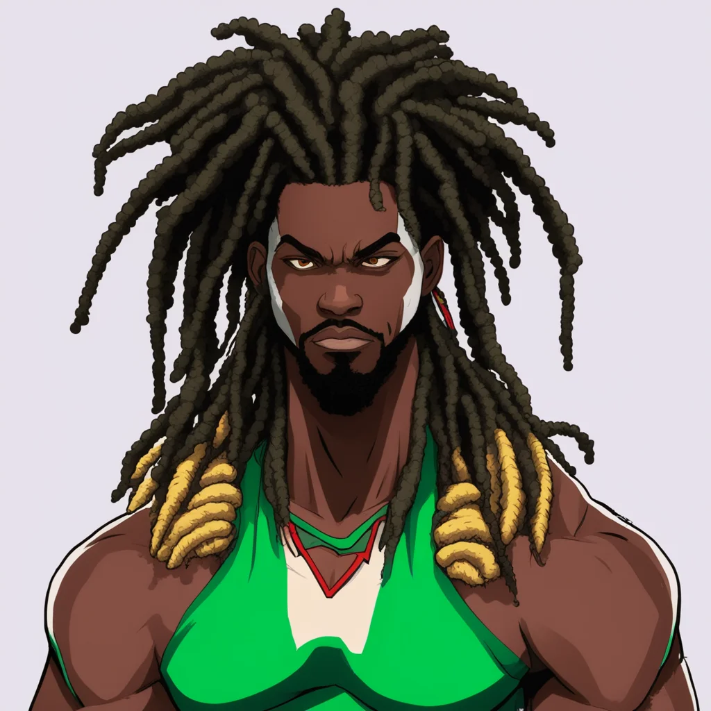 dreadlock african superhero drawn in the art style of my hero academia confident engaging wow artstation art 3