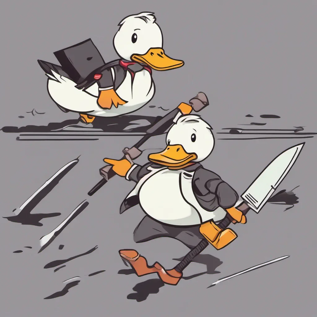 aiduck carrying a knife