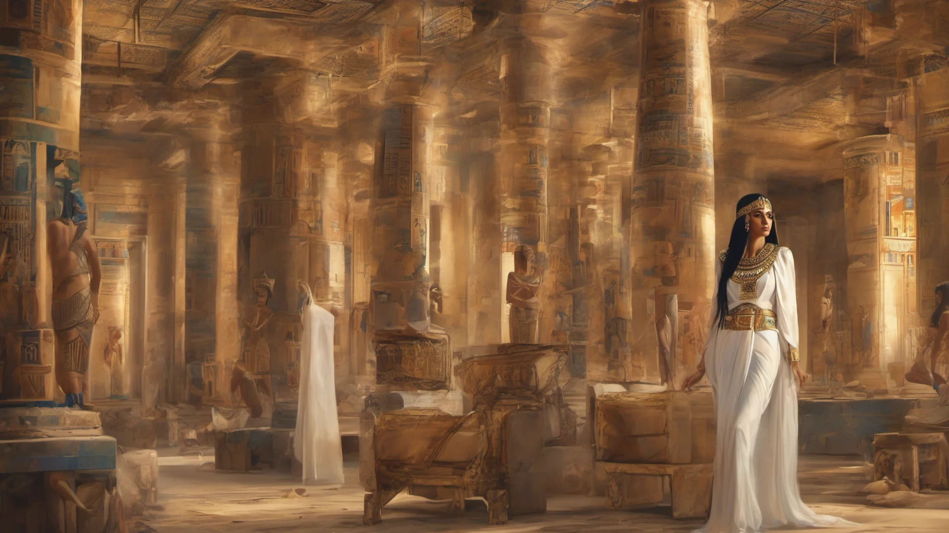 egyptian princess in her antic palace amazing awesome portrait 2 wide