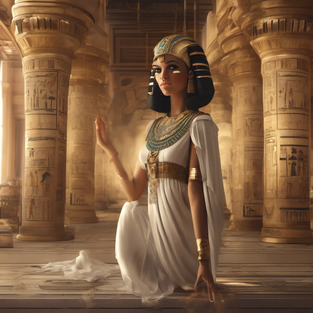 egyptian princess in her antic palace
