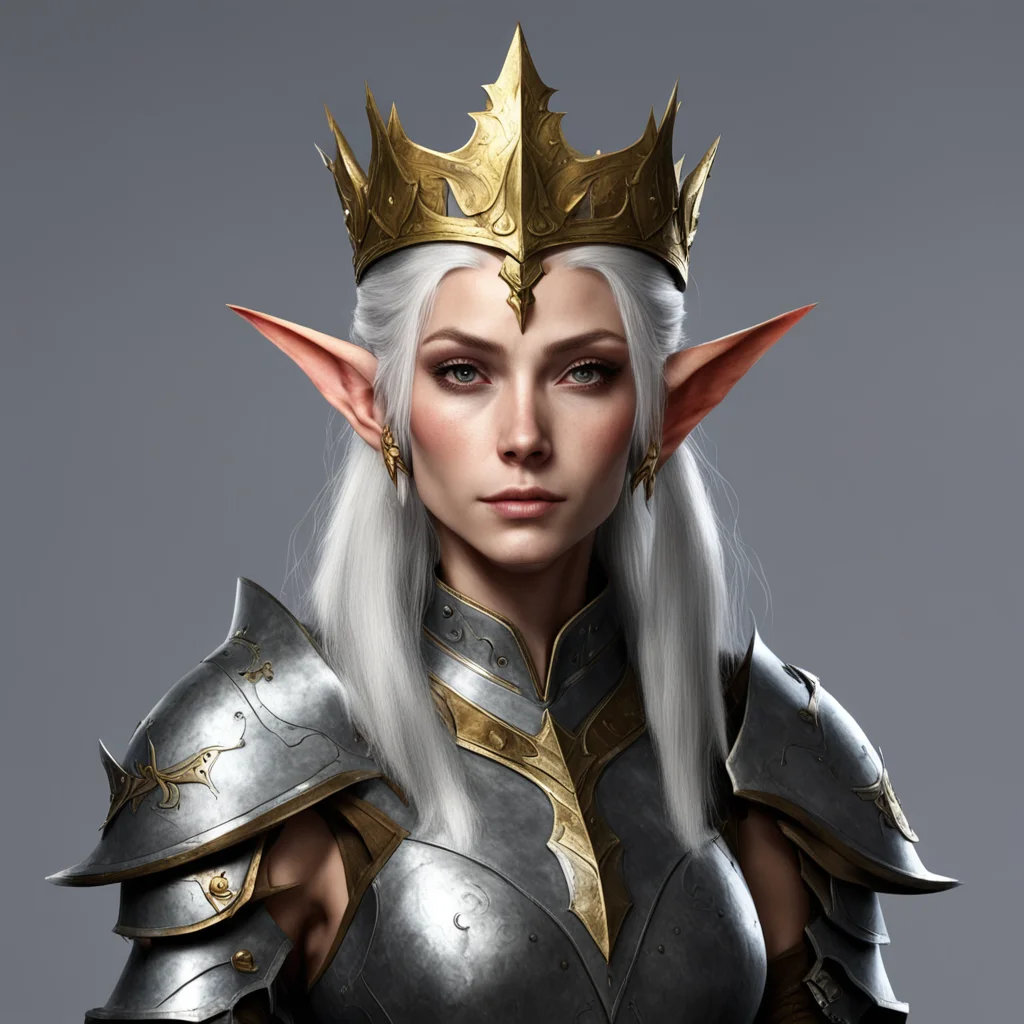 aielder female elf in armor and a crown  good looking trending fantastic 1