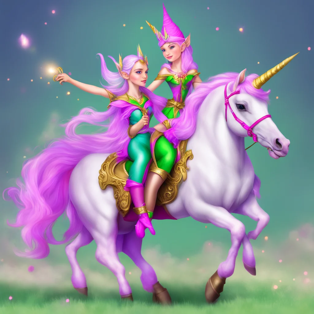 aielf princess rides unicorn amazing awesome portrait 2