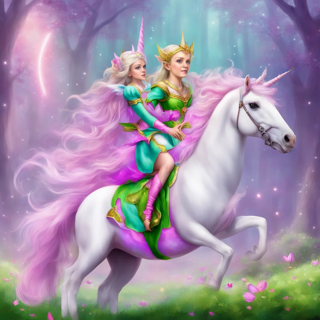 elf princess rides unicorn confident engaging wow artstation art 3