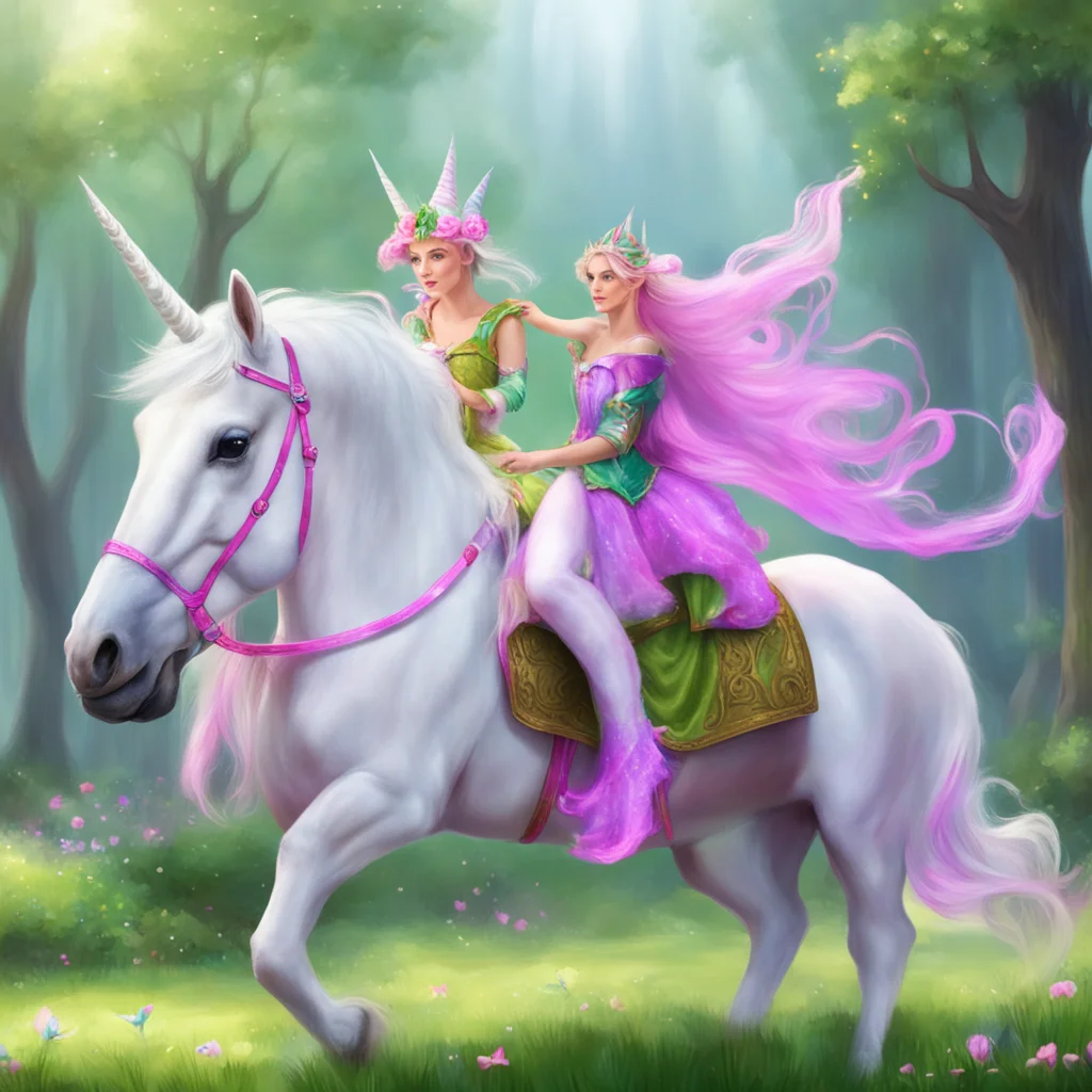 aielf princess rides unicorn good looking trending fantastic 1