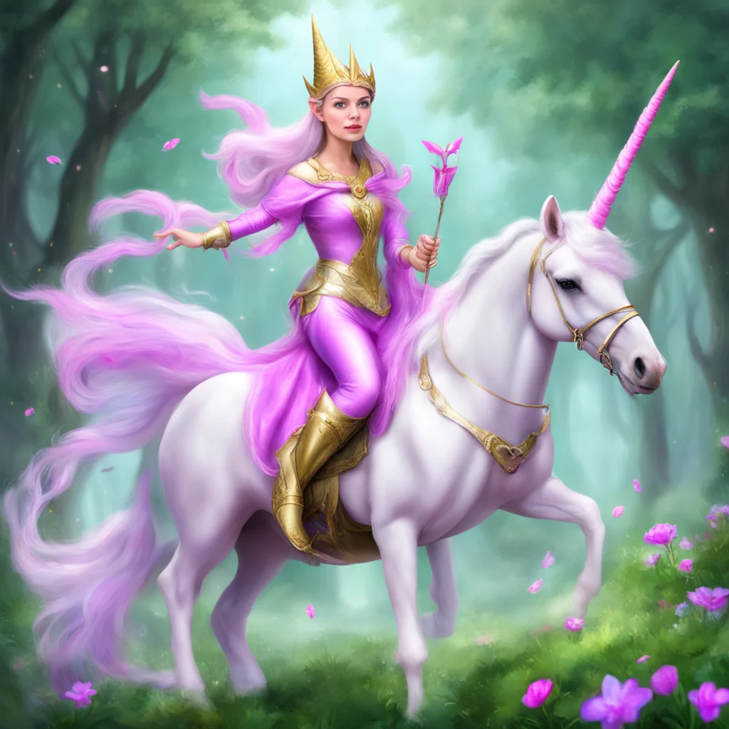 aielf princess rides unicorn