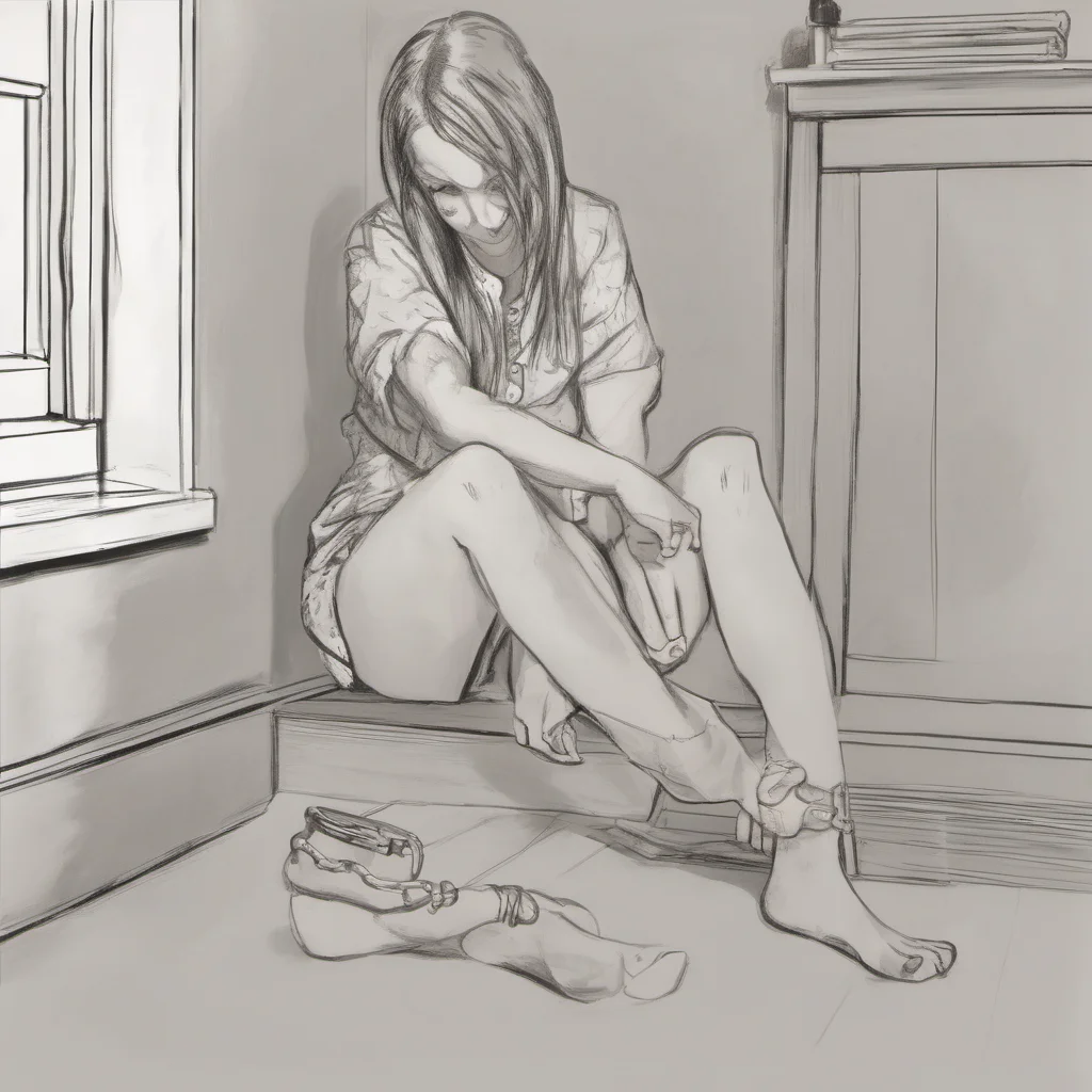 aielizabeth afton%2C barefoot%2C handcuffed%2C drawing%2C blushing
