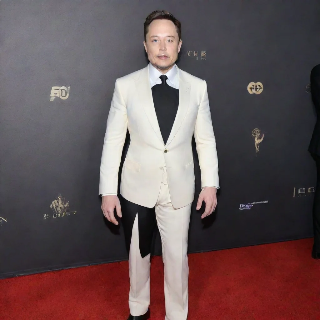 aielon musk suit red carpet but also as a goat human and goat character elon