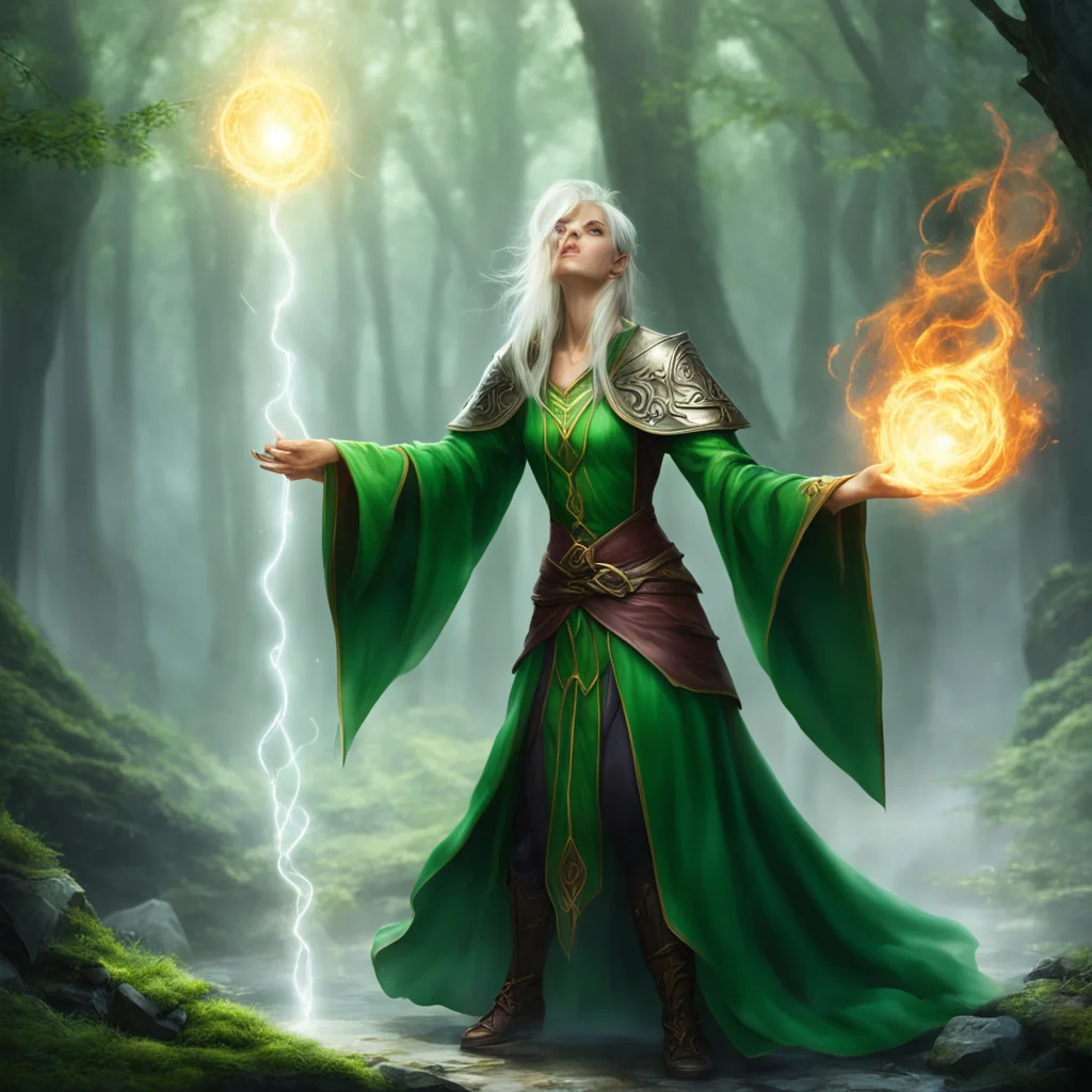 elven mage casts a spell good looking trending fantastic 1