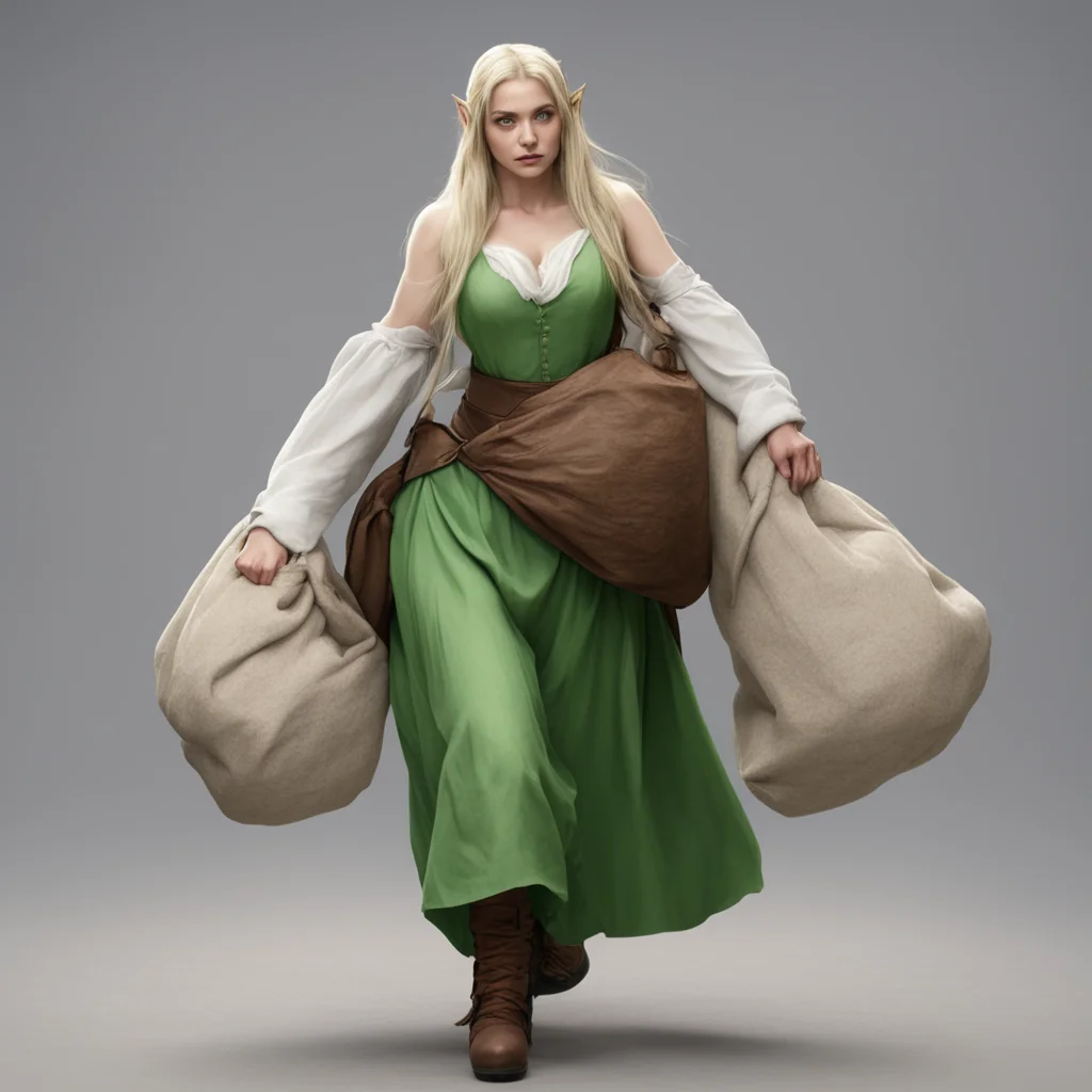 elven maid struggles to carry too heavy sack good looking trending fantastic 1