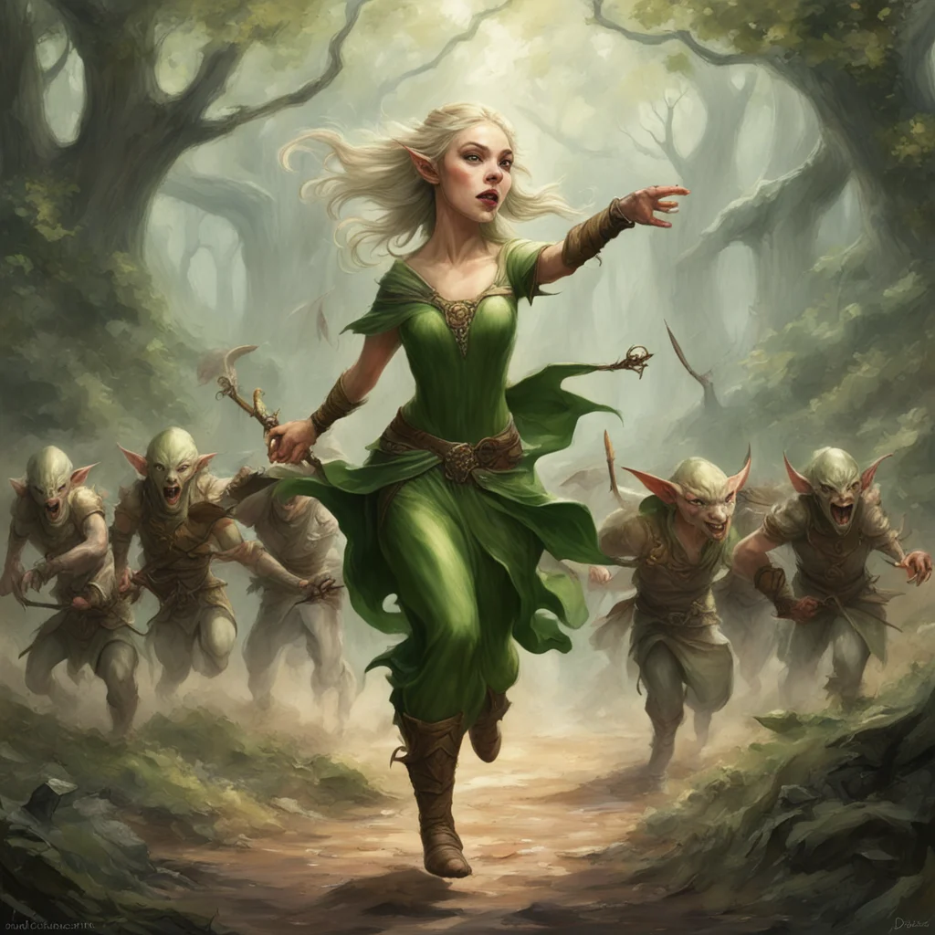 elven princess chased by goblins