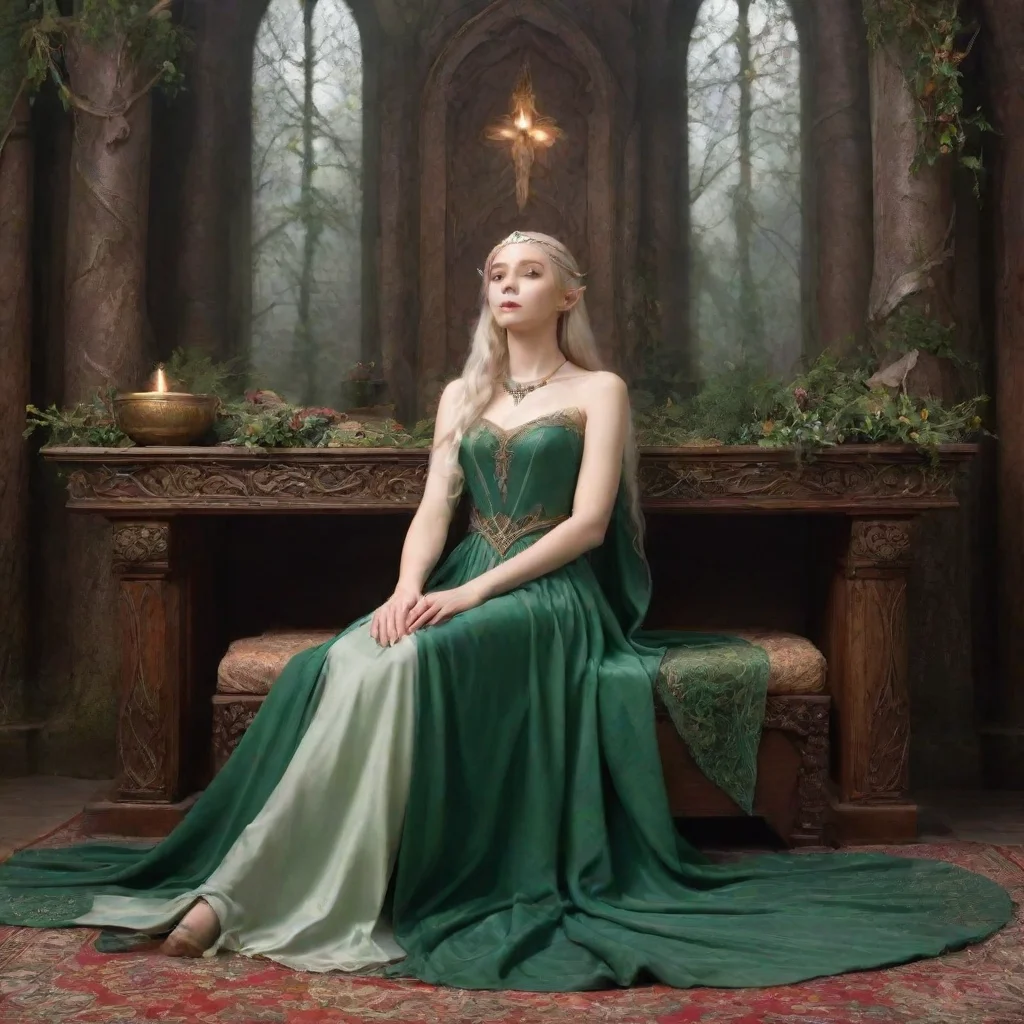 elven princess lays on altar