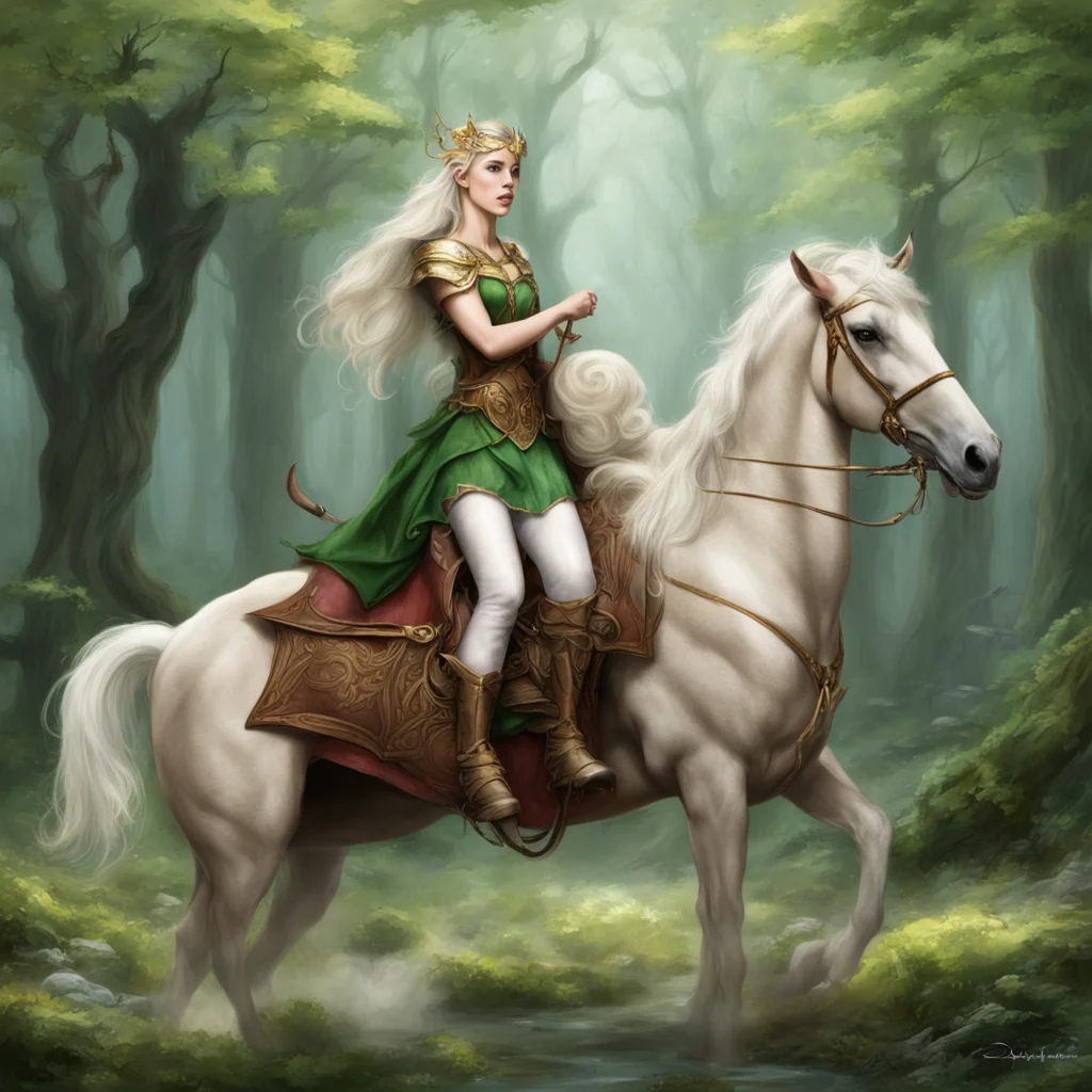 aielven princess rides a centaur