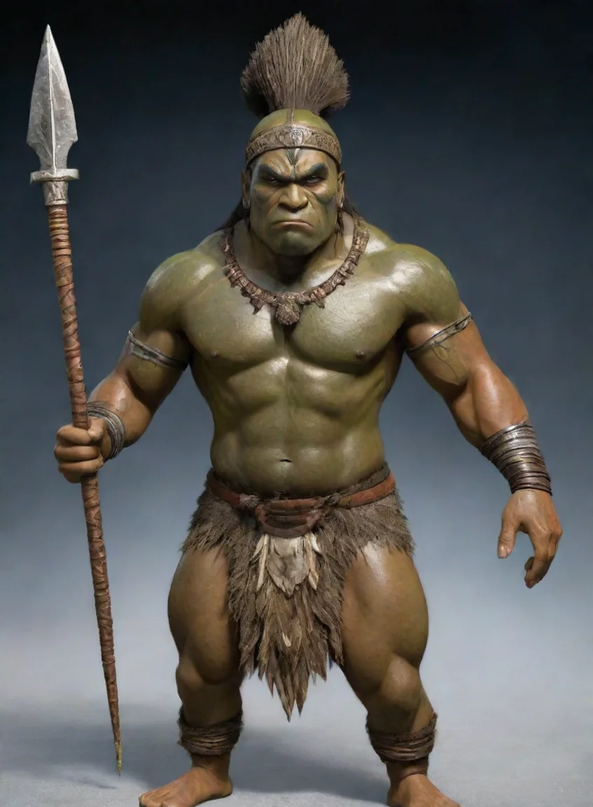 epic character strong warrior pacific islander greenstone spear fearsome hd wow landscape43
