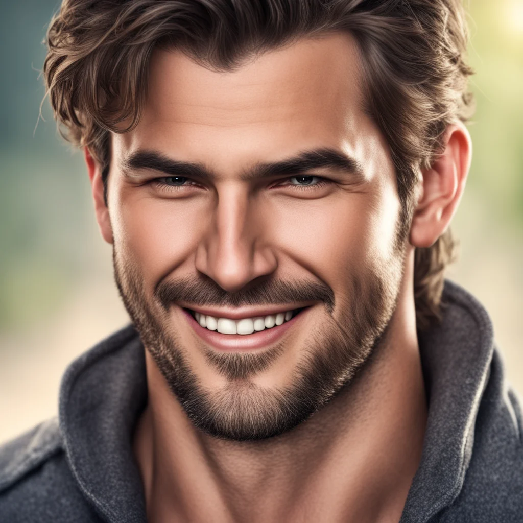 epic romance novel kind man strong smile realistic handsome 