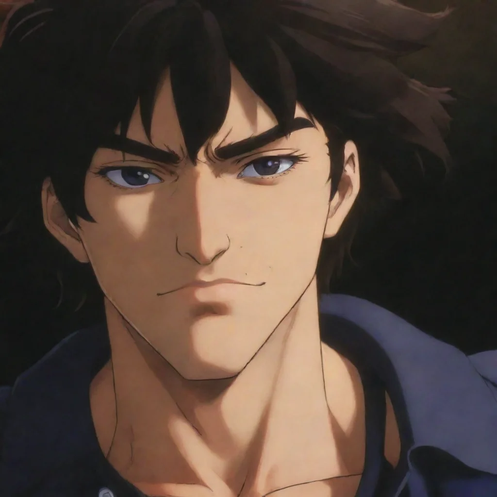 aiepic strong close up shaved sides of hair cowboy bebop thick hair man look left beautiful hd anime ghibli strong best quality aesthetic hd