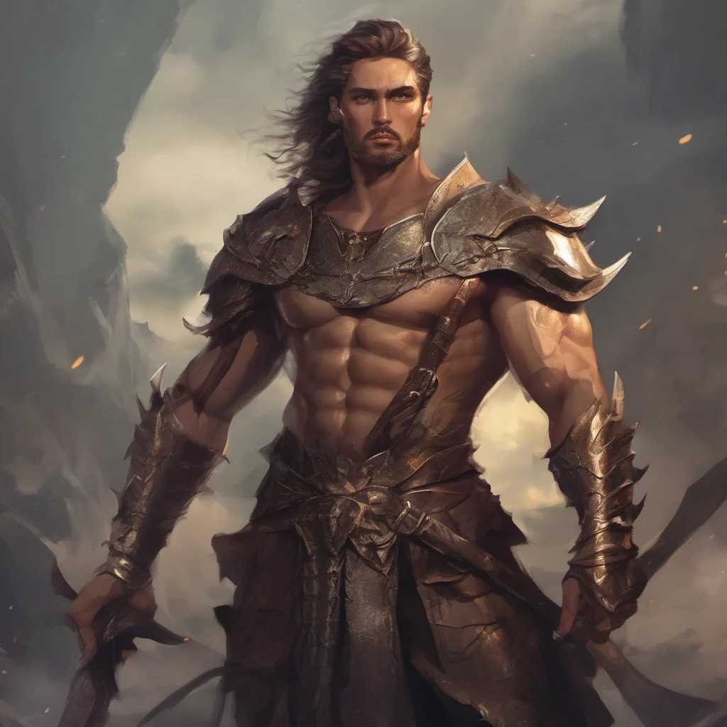 aiepic warrior stunning confident fantasy man art character confident engaging wow artstation art 3