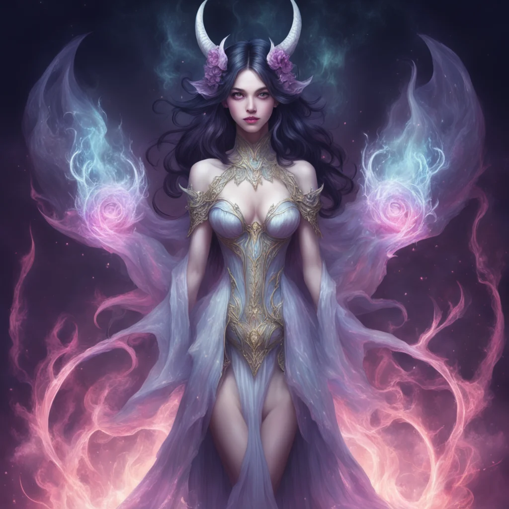 ethereal beauty grace demon feminine mage confident engaging wow artstation art 3