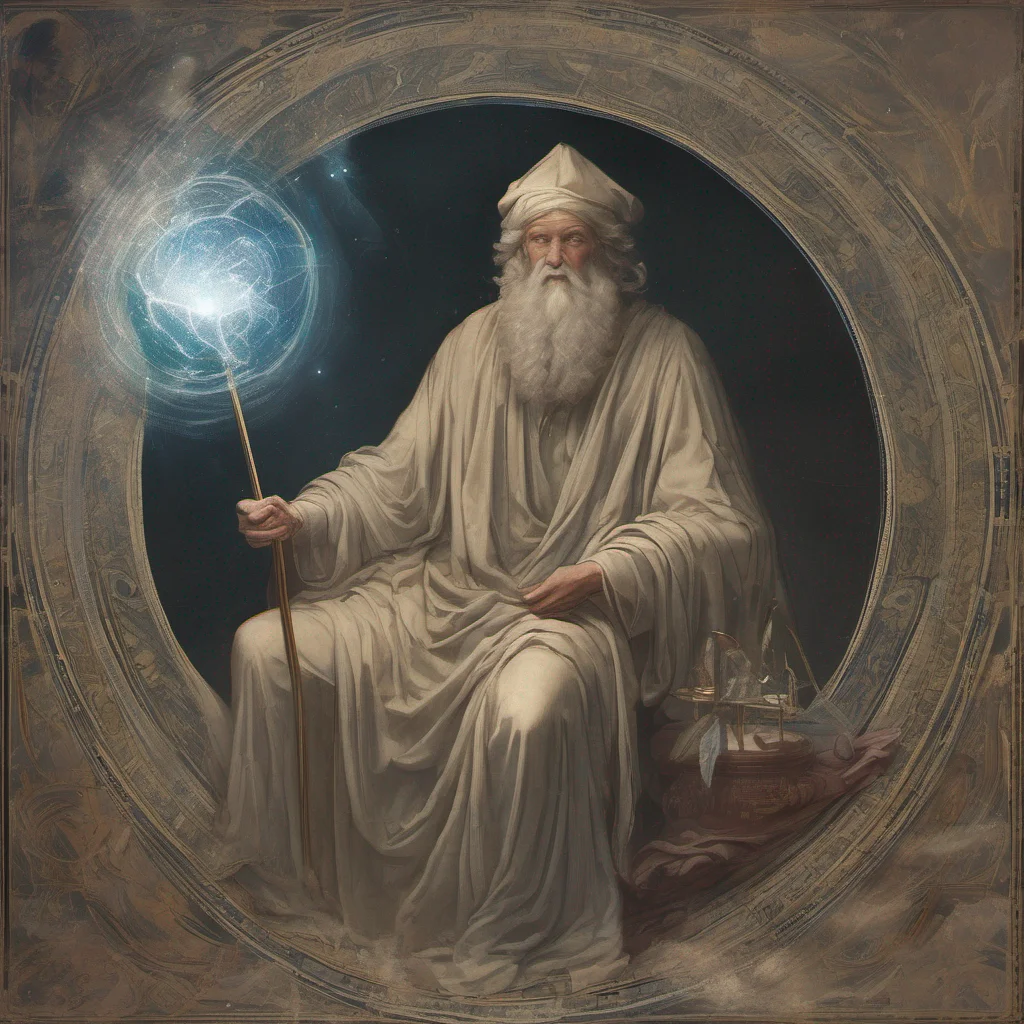 ethereal masculine wanderer aristotle as a wizard