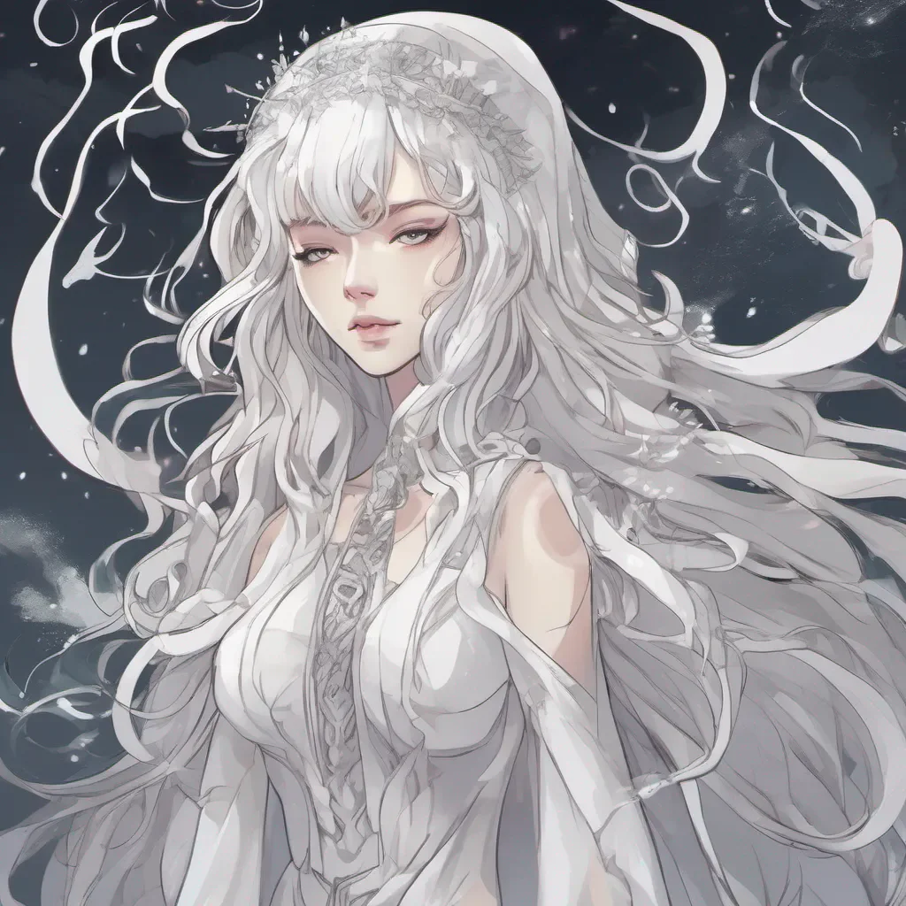 ethereal white witch anime style  amazing awesome portrait 2