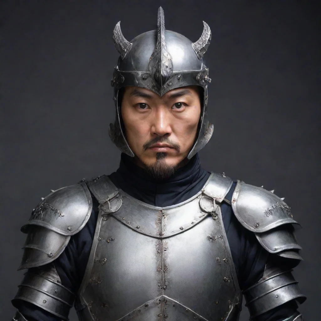 aievil east asian man in a suit of armor