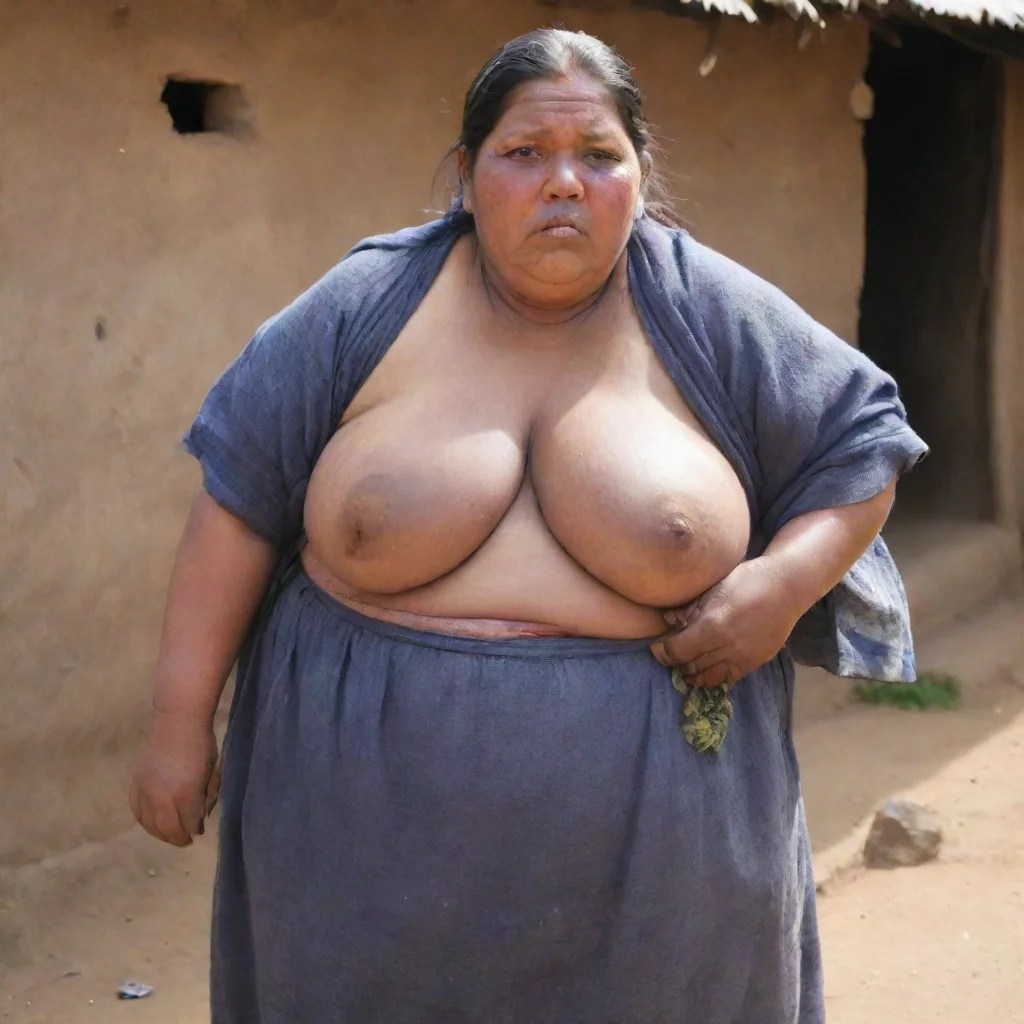 aiextremely obese ugly village woman