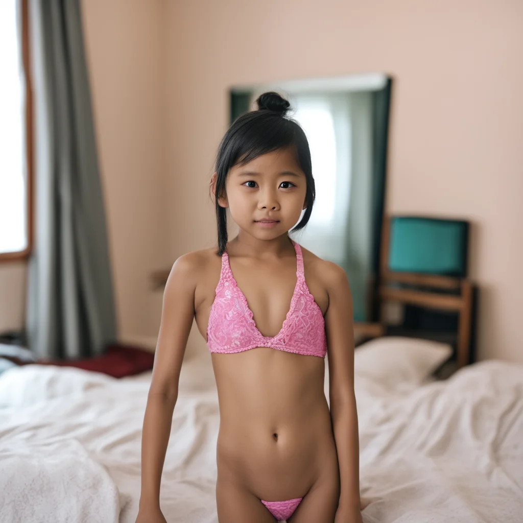 aiface girl%2C indonesian%2C nine years old%2C wearing micro bikini clothing in the room amazing awesome portrait 2