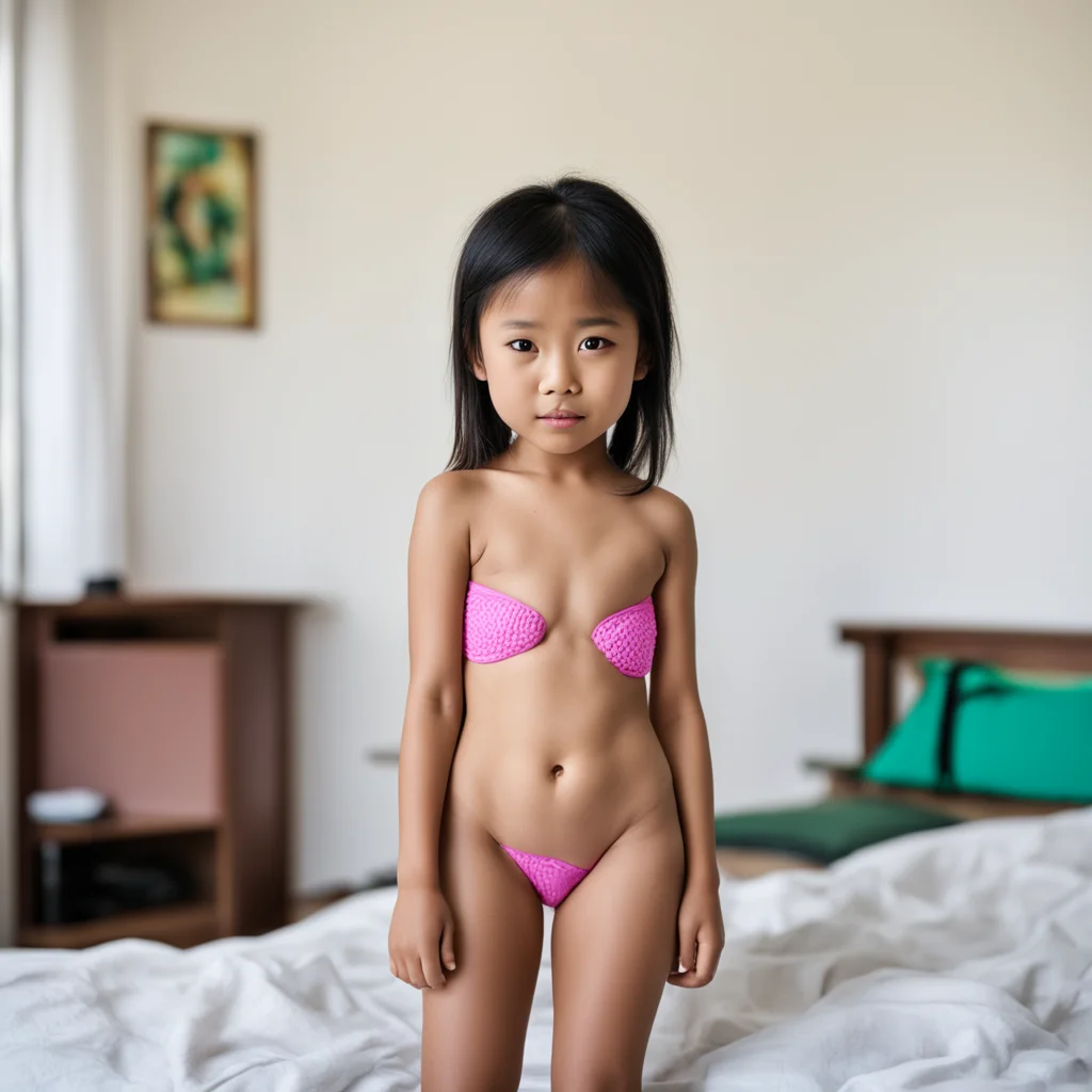 aiface girl%2C indonesian%2C nine years old%2C wearing micro bikini clothing in the room good looking trending fantastic 1