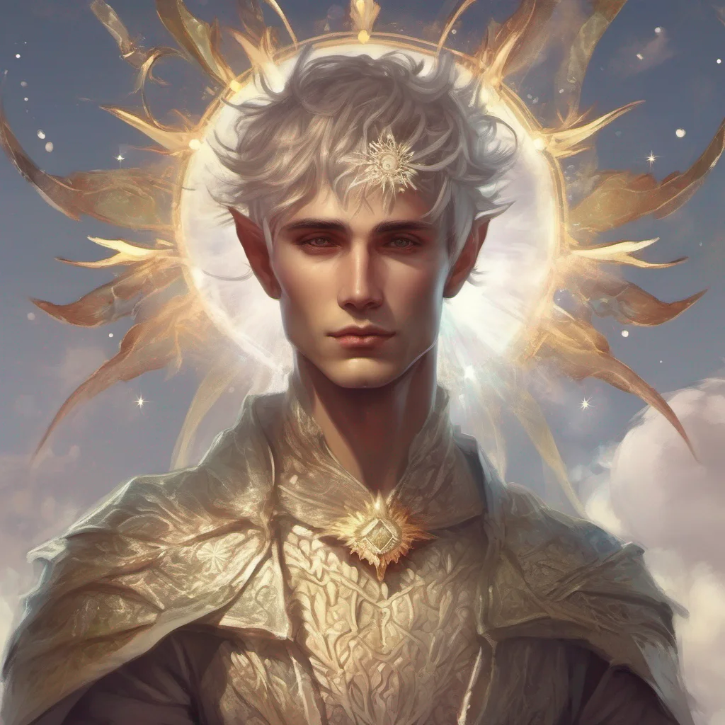 fae man elf short hair king celestial fantasy art sun  amazing awesome portrait 2
