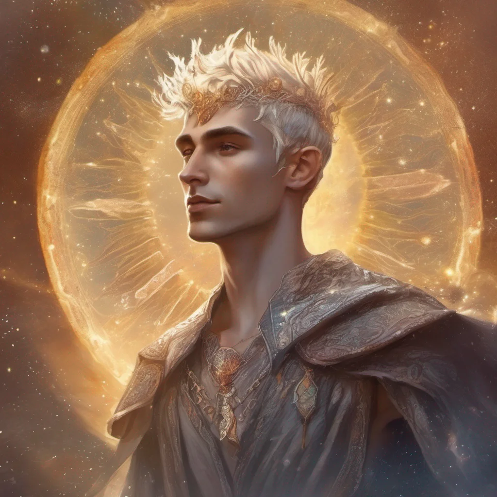 fae man elf short hair king celestial fantasy art sun  confident engaging wow artstation art 3