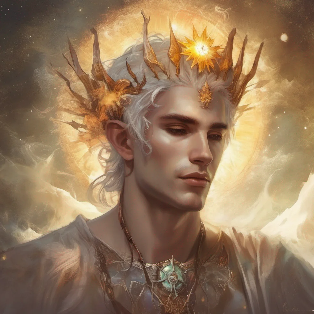 fae man elf short hair king celestial fantasy art sun  good looking trending fantastic 1